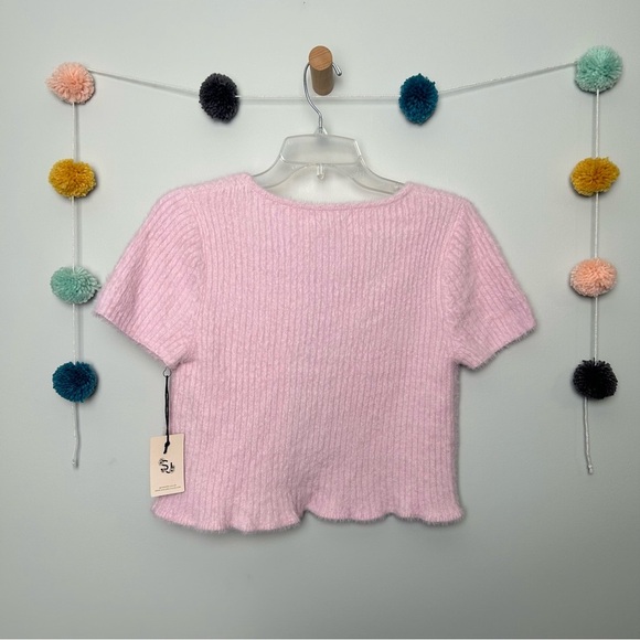 Sincerely Jules Fluffy Baby Pink Short Sleeve Cardigan - Picture 9 of 9